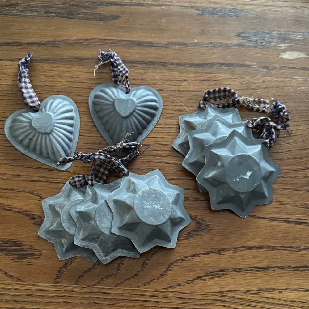 Set of Metal Heart and Star Ornaments